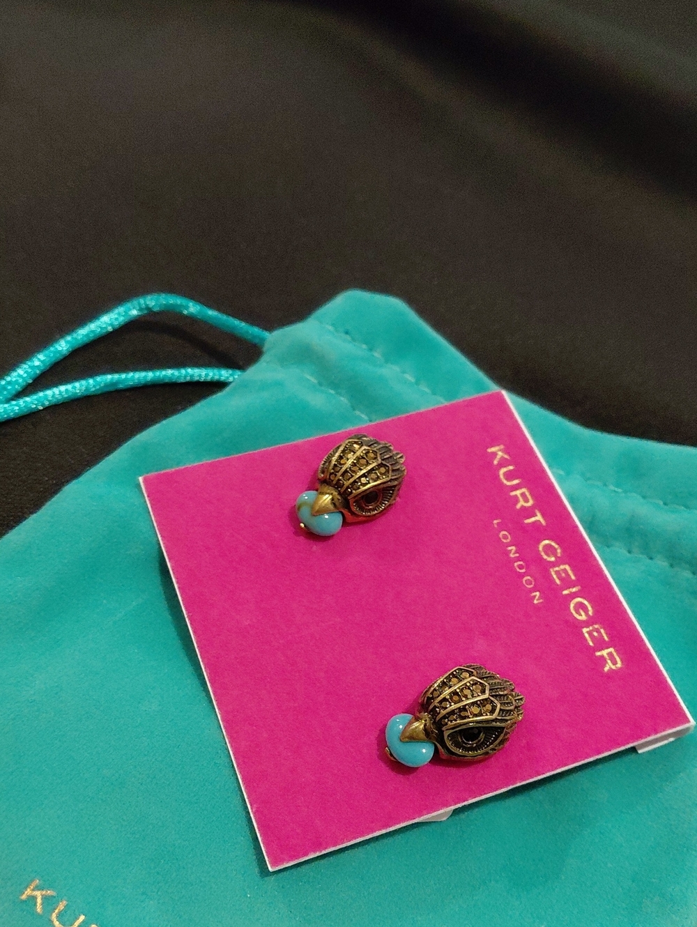 KURT GEIGER EAGLE STONE STUD EARRINGS - Picture 4 of 5